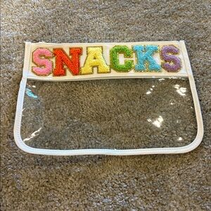 Clear Snack Pouch with Colorful Lettering